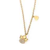 Girl with Heart pendant on 18K gold chain